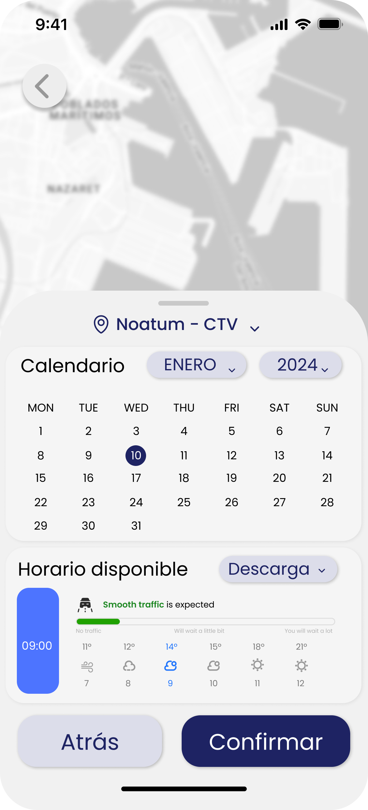 App — Booking + traffic