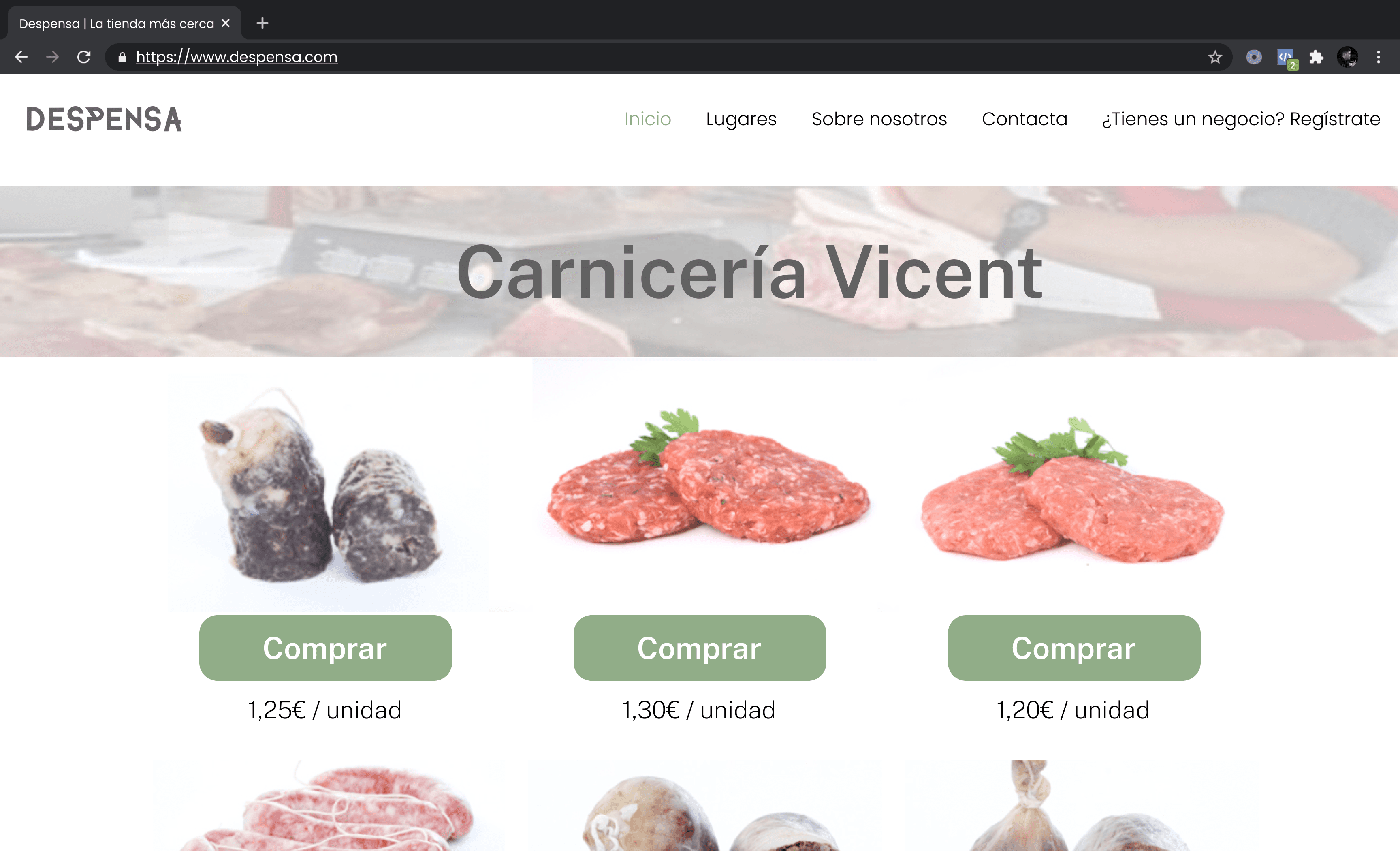 Tienda — Carnicería Vicent