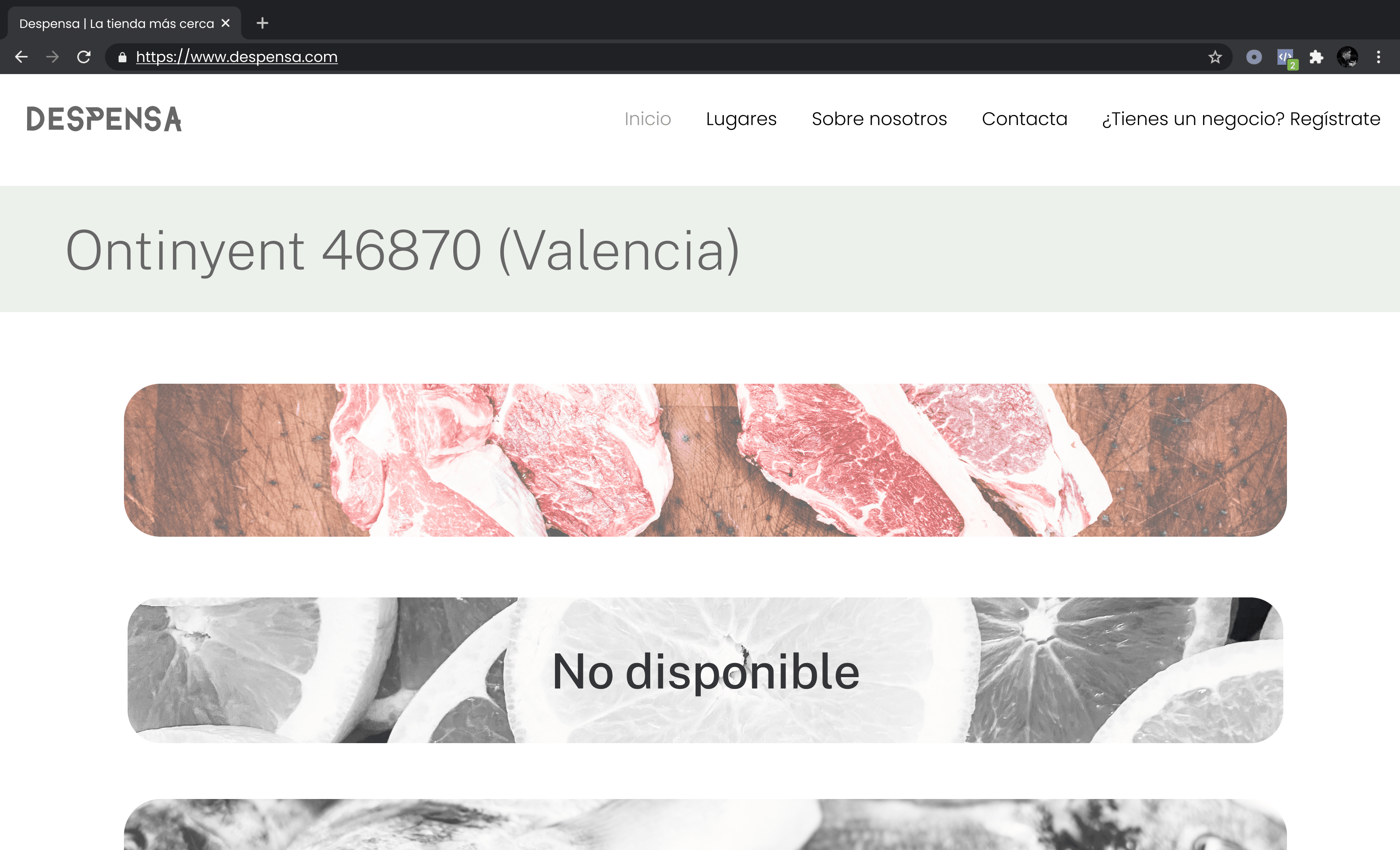 Resultados por código postal