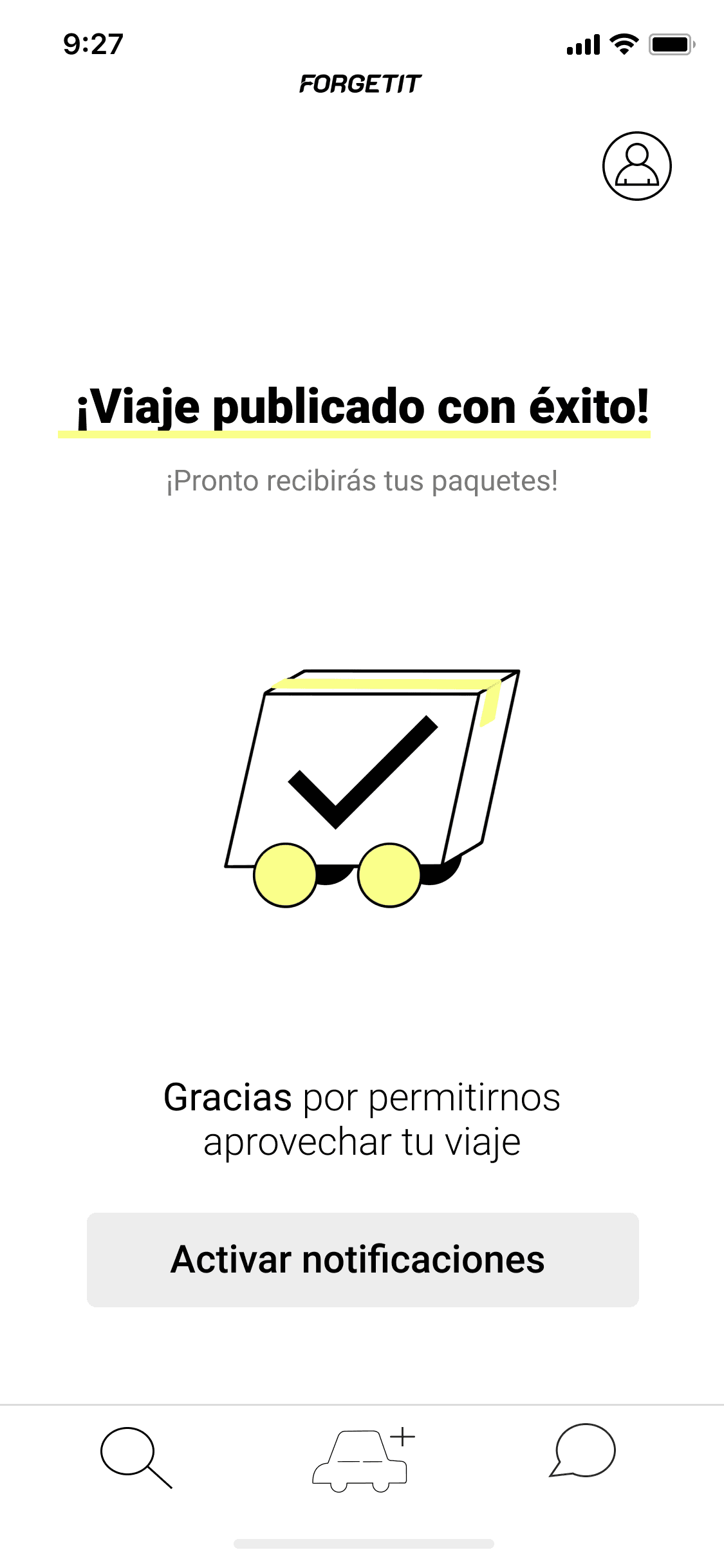 Conductor — Viaje publicado